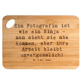 Mr. & Mrs. Panda Bamboo Chopping Board Saying "EIN Fotografin ist wie EIN Ninja" - Man sieht sie nie kommen, Aber ihre Arbeit bleibt unvergesslich!
