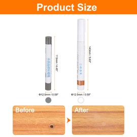 HARFINGTON Wood Furniture Repair Kit (Wood Markers + Wood Filler Paste + Wood Filler Stick) Touch Up Kit with Spatula for Repairing Scratches Holes Wooden Floors, Heavy Wood Brown