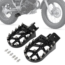 IUVWISN Dirt Bike Foot Pegs,Motorcycle Footpegs Wider Foot Pegs Rest Pedal CNC for TW 200 TW200 1987-2023 Black