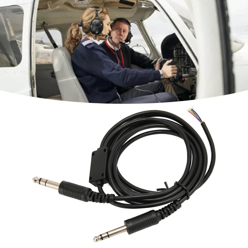 Aviation Headset Cable, Dual GA Plug Aviation Headset Replacement Cable