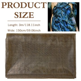 MAYJOYDIY 3 m Sandwich Mesh Fabric Coffee 150cm Light Elastic Spacer Mesh Fabric Slide Silk Stretch Mesh Fabric Polyester Mesh Netting for DIY Craft Hat Skirts Bags Decoration