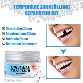 Temporäre Zahnreparaturperlen, Zahnfüllung Reparatur Kit, Zahnreparatur Perlen für Fixierung Füllung Fehlende Gebrochene Zähne, Zahnersatz Provisorischer, Formbare Gefälschte Zähne Zahnfüllmaterial