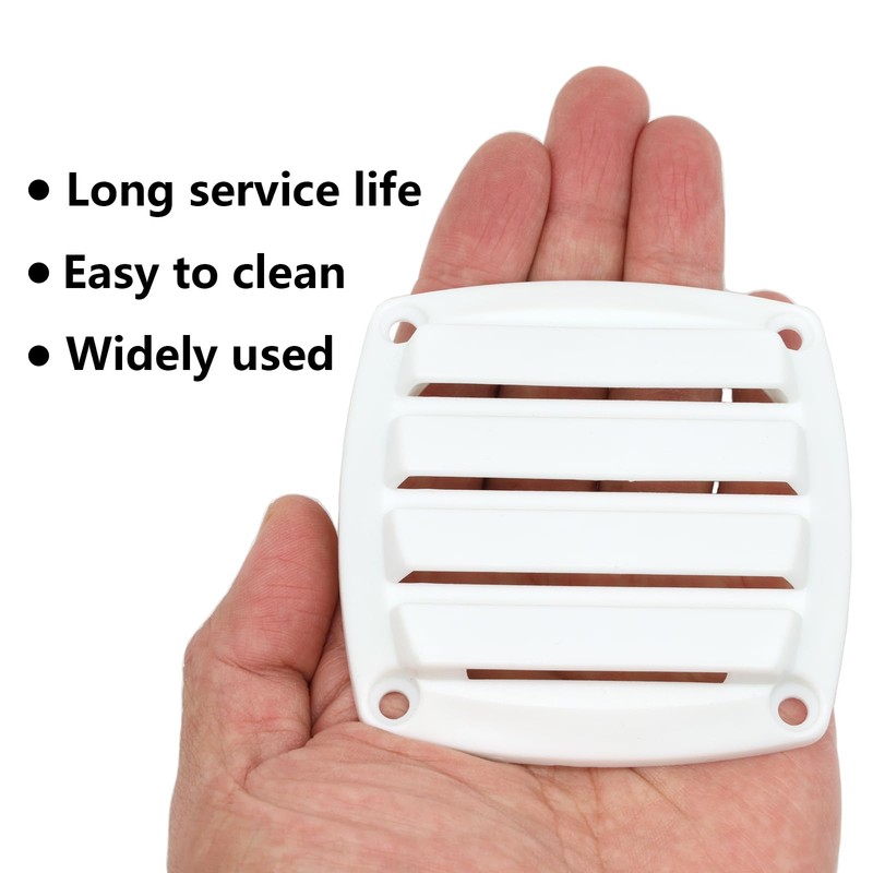 LEQMG Nylon Louvered Thru Vent,Plastic White Flush Marine Boat Vent,Free