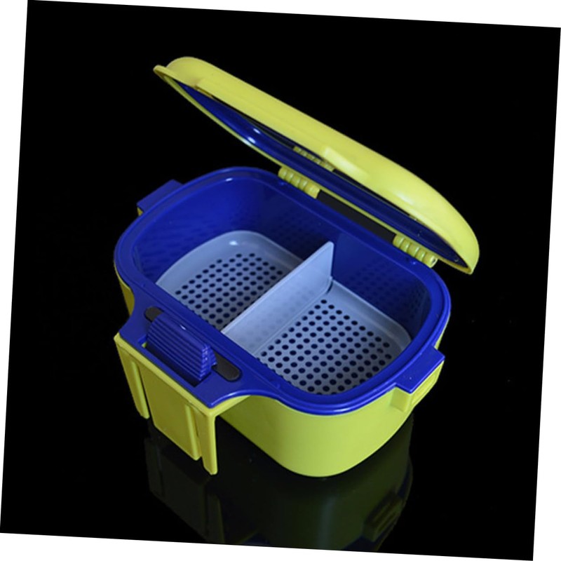 BUGUUYO Dual Layer Fishing Bait Holder Container Capacity Worm Storage