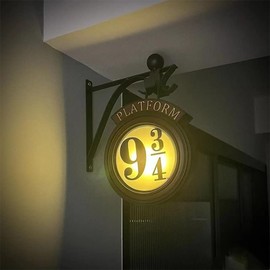 Vintage Platform 9 3/4 Night Light,Hanging 9 ¾ Night Light, Home Decor Sign Lights Decoration, Gift for Fans (Standard)
