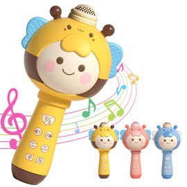 Vamosoun Kids Karaoke Machine,Children’s Karaoke Microphone, Music Toys for Toddlers,Portable Bluetooth Speaker for Babys,Birthday Gifts,Handheld Wireless Microphone (Yellow)