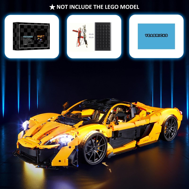 YEABRICKS LED Light for 42172 Technic McLaren P1 Building Blocks
