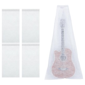 4 Pcs Guitar Dust Cover Non-Woven Fabric Guitar Storage Bag White Breathable Dust Cover Protector Covers for Electric and Acoustic Guitars Electric Bass Upright Stand 120cmx60cm / 47"x23.5"