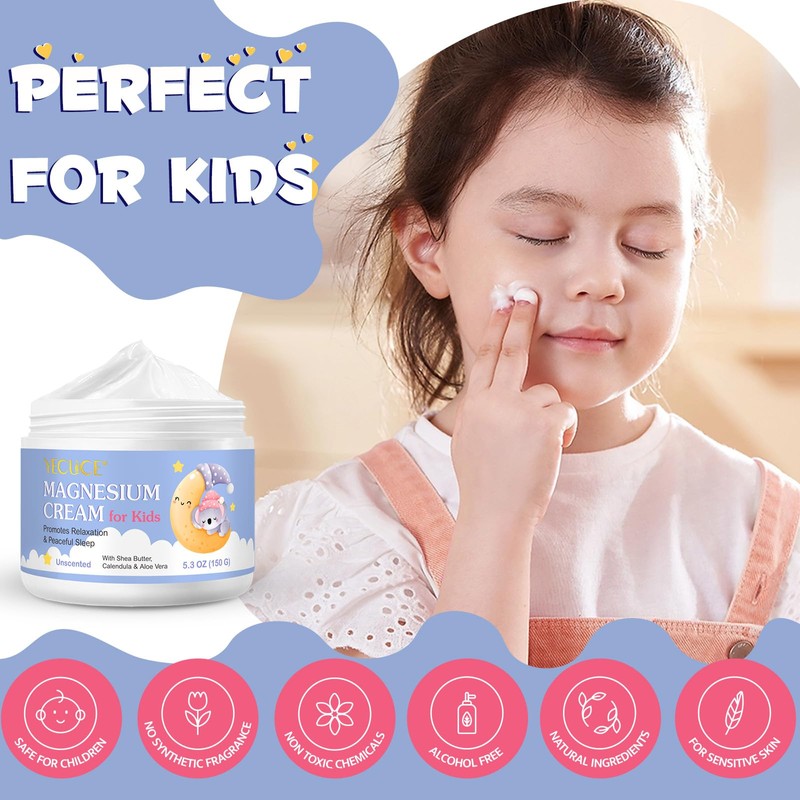 Magnesium Cream for Kids - Topical Magnesium for Sleep &