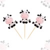 Pack of 24 Cow Cupcake Toppers Happy Birthday Cupcake Decorations