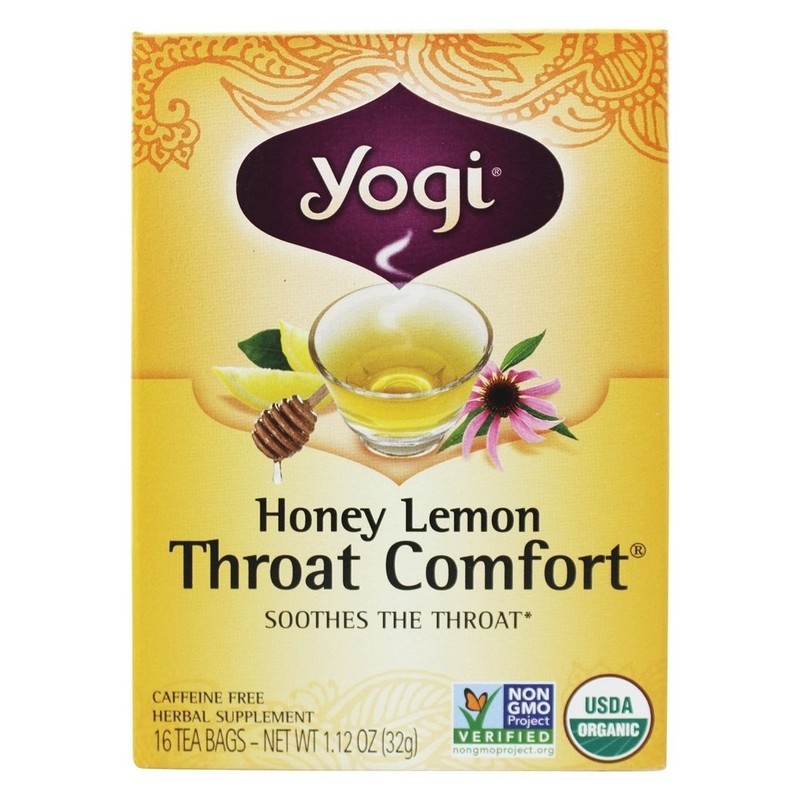Yogi Tea Organic Honey Lemon Throat Comfort, 16 bags (