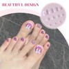 CharmBurst Pack of 24 Press On Foot Nails, Acrylic Nails