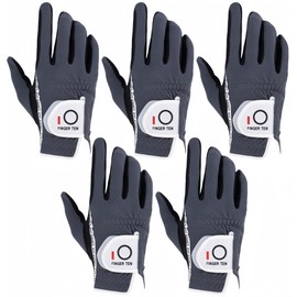 Men's Golf Gloves, Right Hand, Left Hand, All-Weather Anti-Slip, Soft, Golf Fiber, Fit, Velcro, Sweat Prevention, Multifunctional, Set of 5, Black, Gray (Gray, 25, Right)