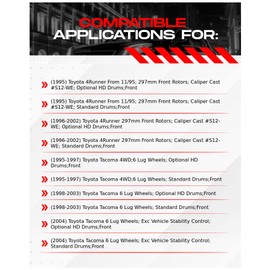 R1 Concepts Front Brake Kit For 1995-2002 Toyota 4Runner, 1995-2004 Toyota Tacoma| Drilled Slotted Brake Rotors| Ceramic Brake Pads and Rotors Kit| Hardware included