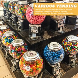 DOITOOL Vending Machine Lock and Key Set Tubular Replacement for Gumball Candy Dispenser Secure Lock Assembly 1.57X0.86X0.86In Durable Metal Fit for Most Machines