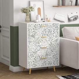 Heroad Boho Peel and Stick Wallpaper Green Contact Paper Floral Wall Paper 17.3''x393'' Removable Self Adhesive Wallpaper for Cabinets Drawers Liner Bathroom Waterproof Papel Tapiz para Pared