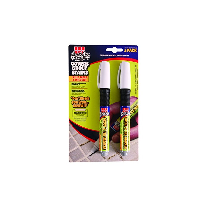 Grout-Aide 5036 05036, White Grout & Tile Marker, (2 Pack),