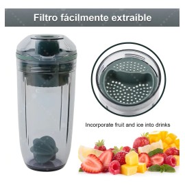 Naiwant Proteina Shaker Gym Mezcladora Productos Deportivos 400ml Gris Adecuada Para Acampar Al Aire Libre, Senderismo, Montañismo,oficina, Fitness   