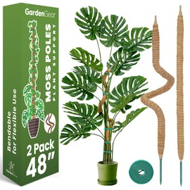 2 Pack 48'' Bendable Moss Pole Monstera Plant Support for Climbing Indoor Plants - Stakes for Potted Climbers - Tall Sticks Indoor Trellis for Houseplants - Accessories for Monstera Pot