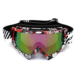 Motocross ATV Dirt Bike Off-road Ski Red Goggles Tinted Lens