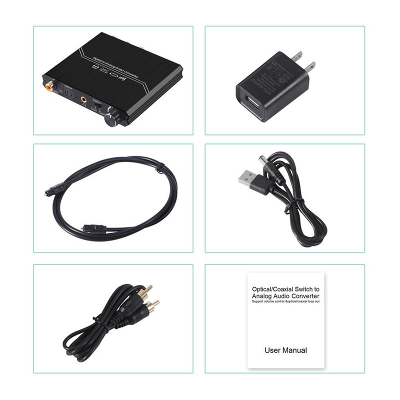 192KHz Digital to Analog Sound Converter with Volume Adjustment Digital