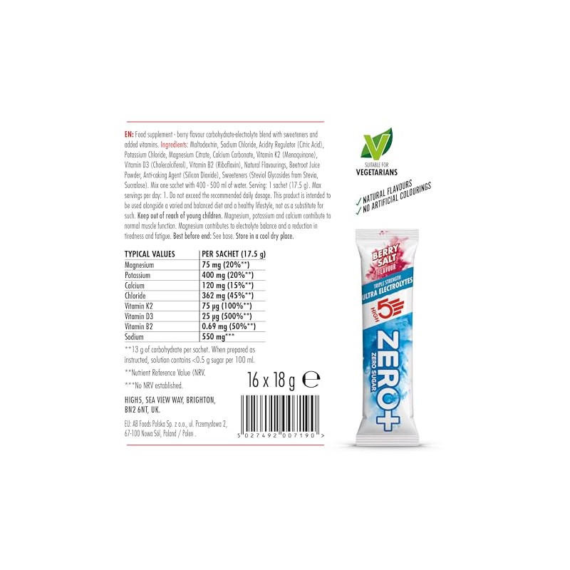 HIGH5 ZERO+ Ultra Electrolytes Hydration Sachets - Triple Strength Hypotonic