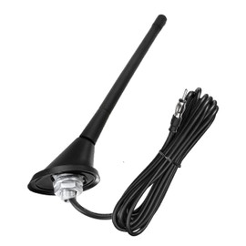 RedYutou - Antena universal estéreo para coche AM FM Radio Antena de repuesto con base de montaje Conector DIN de 10 pies