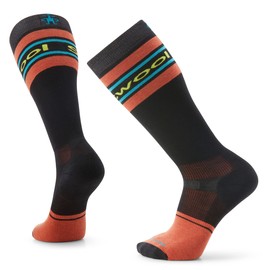 Smartwool Snowboard Logo Targeted Cushion Merino Wool Over The Calf Socks For Men and Women, Black, X-Large
