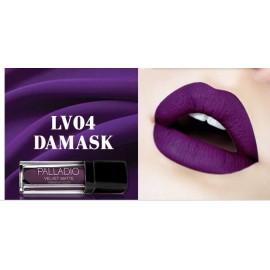 Palladio Velvet Matte Cream Lip Color Damask Midnight  Purple Long Lasting Vegan