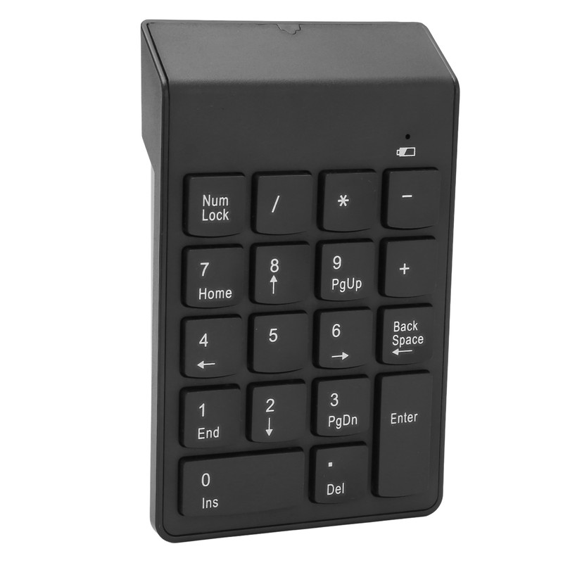 Wireless Number Pad 2.4G Receiver Black 18 Concave Keys Battery