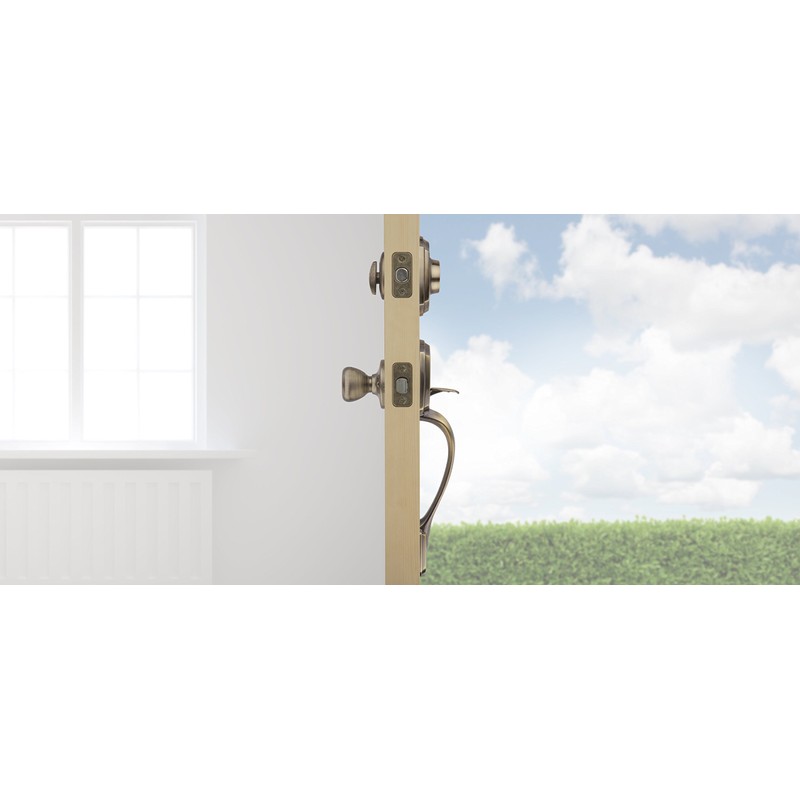 Kwikset Belleview Front Door Lock Handle and Deadbolt Set, Entry