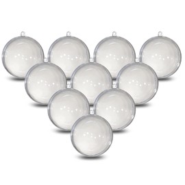 Acrylic Bauble A666010 Acrylic Diameter 6 cm Crystal Clear with Eyelet for Hanging 2 Pieces, Pack of 10, Plexiglass Baubles, Christmas Baubles, Transparent Plastic
