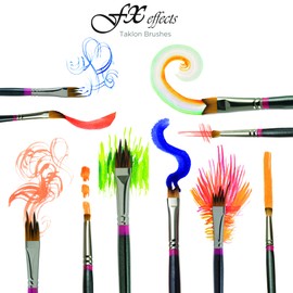 Creative Mark FX Special Effects Paint Brush Set Unique Ribbon, Multi-Line, Angular Dabber Style Professional Artist Paintbrushes for Watercolor, Thinned Acrylics & Oil Paint - Set of 10