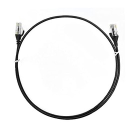 8Ware Cat6 Ultra Thin Slim Cable, Black, 1m Length