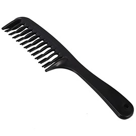 2 Peines Desenredantes Negros De Doble Diente Con Mango Para Cabello Largo, Rizado Y Mojado.