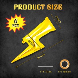 6 Pcs Large Lightning Balloons,36 Inch Lightning Bolt Foil Balloons,Flash Balloons for Party,Lightning Shape Foil Balloons for Birthday Party Wedding Baby Shower Boys Electric Supplies (Yellow)