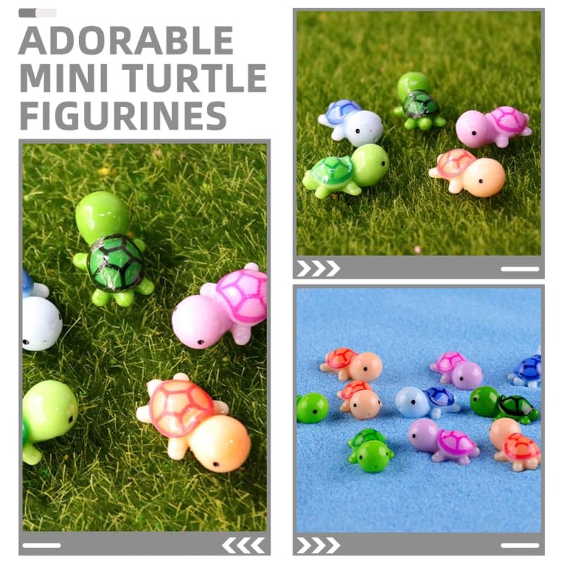 ERINGOGO 25pcs Small Turtle Miniature Turtle Resin Animal Bulk Minifigure