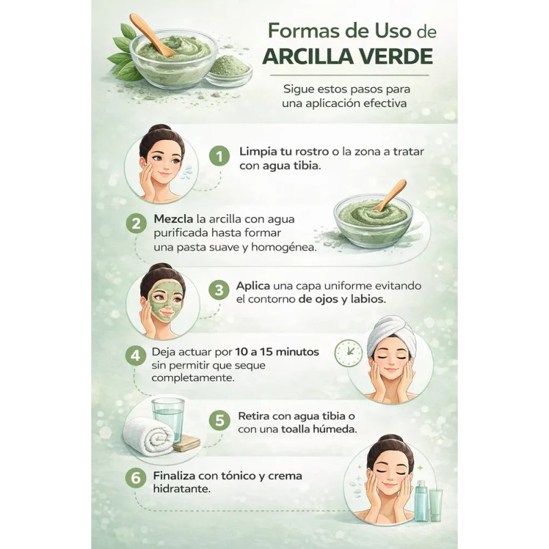 Arcilla Verde 1 Kg Barro Natural Para Mascarilla Facial
