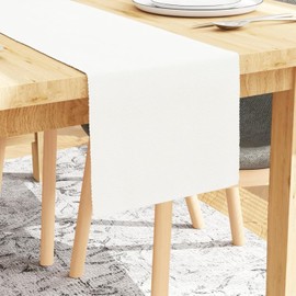 Encasa XO Dining Table Runner 13"x79" | Yarn Dyed Fine Ribbed Cotton | Solid Off White | Machine Washable