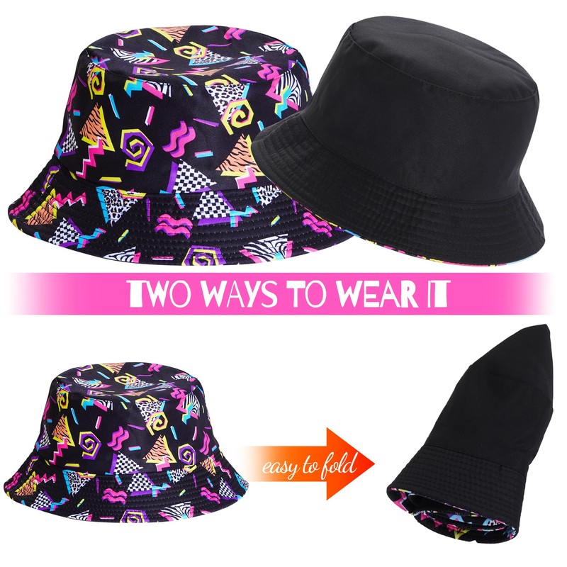 80s 90s Fanny Pack Bucket Hat Set for Women Men