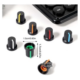 30 Pack 6 Colors 6mm Knurled Shaft Potentiometer Knobs – Durable Plastic Volume/Tone Control Knob for Electric Guitar, Amplifier, Mixer Board, AG2 Peach Pedal