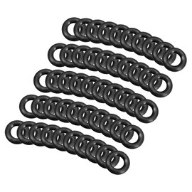 QUARKZMAN 50 Pieces Nitrile Rubber Sealing Ring Round Washer 5 mm x 2 mm x 1.5 mm for Tap Plumber Repair Seal Connection, Black