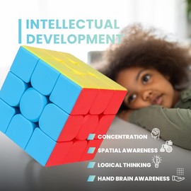 Magic Speed Cube Stickerless Race – Magnetic Magic Speed Puzzle Set Cube Smooth and Fast Fidget Party Toy Brain Teaser for Kids Light and Strong Anti-Stress