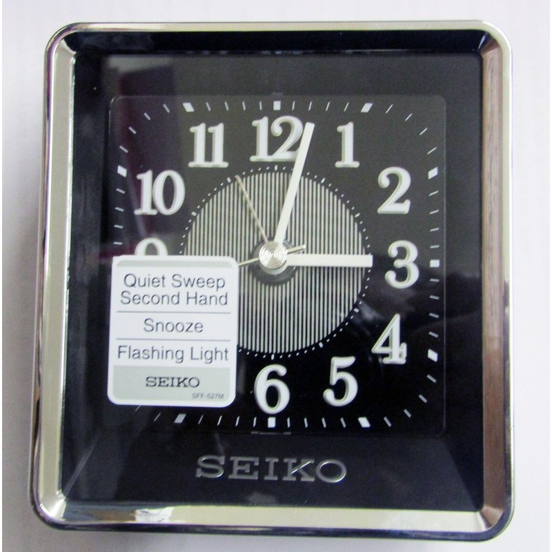 SEIKO -"NEW" CONTEMPORARY ALARM CLOCK WITH QUIET SWEEP "ROONEY" QHE142KLH