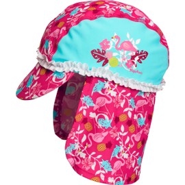 Playshoes Girl's UV Protection Bathing Cap, Swimming Cap Flamingo Cap, Turquoise, Medium (Manufacturer Size: 51cm)