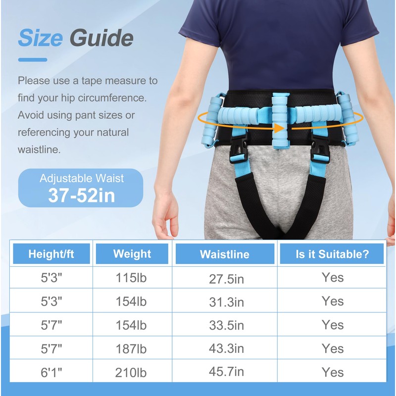 NIdreamCE Gait Belt Transfer Belts with 7 Handles and 2