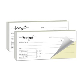Herzii Prints Receipt Book - 2.75x6 Pocket Size 2-Part Carbonless, Receipt Book for Small Business, Sales Order Book, Receipt Booklet. 2-Part Carbonless