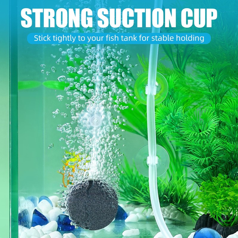 AQUANEAT 20 Pack Aquarium Suction Cups with Clips 3/16" air