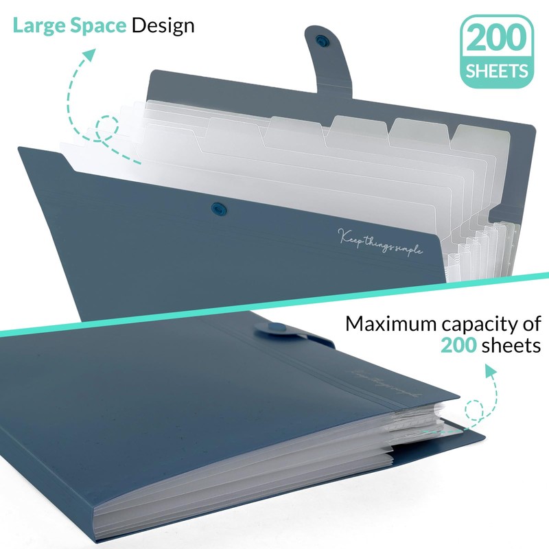 KONVINIT Document Folder A4 Document Bag Coloured Expanding Folder A4