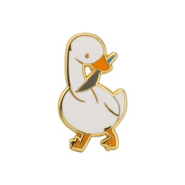 CENWA Untitled Goose Game Lover Gift Big White Goose Brooch Pin Gift for Goose Gamer or Goose Lover (White Goose pin)